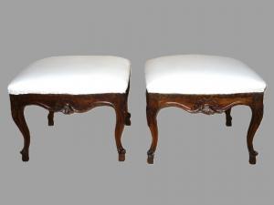 SGABELLI COPPIA IN LEGNO DI NOCE epoca ‘700